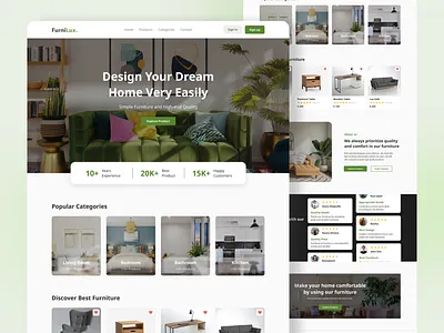 FurniLux - Furniture Landing Page design app e commerce furniture furniture app furniture website graphic design landing page minimalism ui ui design web design