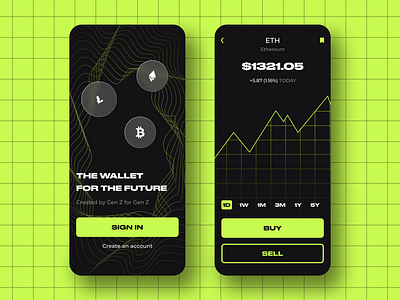 Crypto Wallet for Gen Z app blockchain crypto crypto wallet de fi design gen z generation z mobile app ui uiux ux wallet app