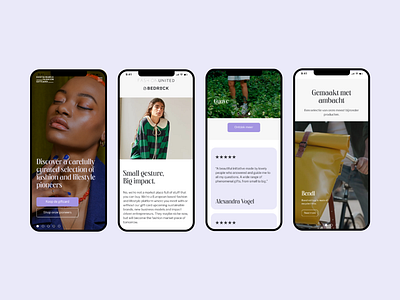 Sustainable Fashion Giftcard Mobile homepage branding ui ux