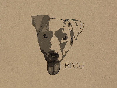 BI'CU branding design dog dog treats emblem graphic design grayscale illustration logo pets pitbull
