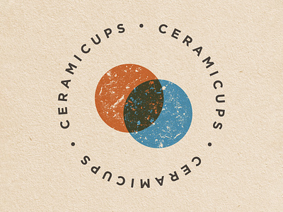 CERAMICUPS blend branding ceramic circle coffee cups design graphic design heritage logo logomark nostalgia rustic screenprint symbol vector vintage weathered