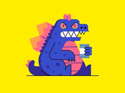 Lil' Space Godzilla beer character design godzilla illustration japan kaiju monster space godzilla