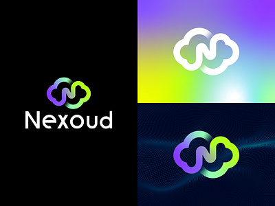 Logo Design Concept - Nexcoud Cloud Logo brand identity branding cloud crypto data defi earth graphic design logo logo design metaverse modern logo network saas sky tech technology transfer universe vector