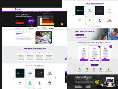 Indigo Logo Designs - Landing UI UX Website Design adobe xd app design app mockup branding design digital marketing landing page figma graphic design illustration interaction design landing page landing page design landing page web design logo mobile app design ui ui ux upwork ui ux designer vector website ui design