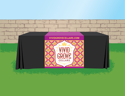 Vivid Grove Cellars Table Runner branding design graphic design illustration logo mock up pattern vector