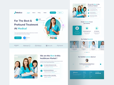 Medica-Medical Website Design doctor doctorapp health medical medicallalndingpage medicalui medicalwebsite medicine telemedicine ui uiux ux webdesign websitedesign webui