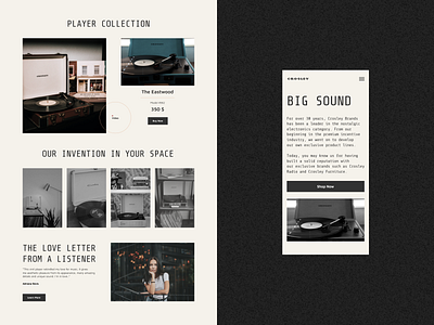 Record Player Shop 🎵 design graphic design landing typography ui vinyl vinyl record web design website