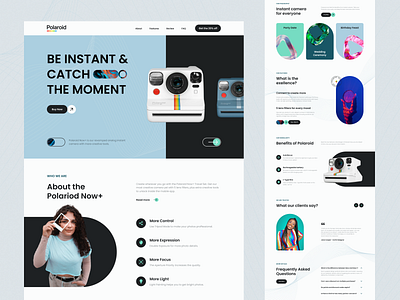 Polaroid Landing Page 📷 branding camera design graphic design landing landing page photography polaroid typography ui web design website