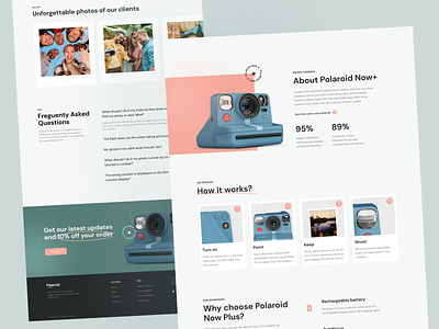 Polaroid Landing Page 📷 branding camera design graphic design halo lab landing photography polaroid typography ui web design website