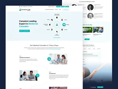 Greener Life Medical cannabis clean healthcare homepage design medical medical website minimal ui ux web ui webpage design website