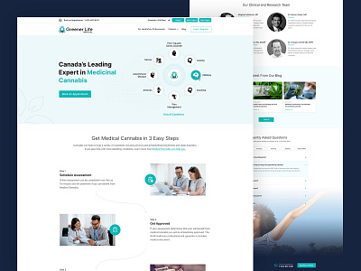 Greener Life Medical cannabis clean healthcare homepage design medical medical website minimal ui ux web ui webpage design website