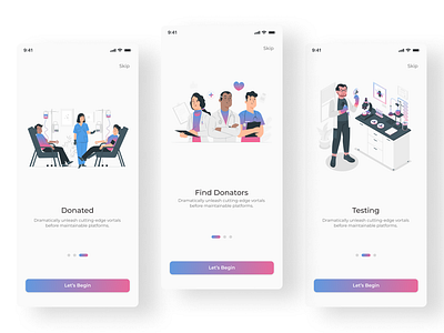 On-Boarding Screens - UIUX Design app design branding clean ui complete app design doctor figma health illustration logo onboarding ui uiux