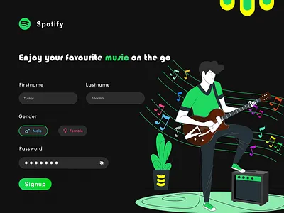 Daily UI #082 - Form 082 clean ui daily ui 082 daily ui challenge dailyui082 dailyuichallenge form form design form ui graphic design music music app register registration registration page sign up signup spotify ui user details