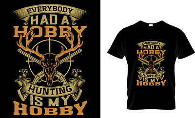 hunting is my hobby...t-shirt design advanture camping deer design font graphic design hunt game t shirt hunt showdown t shirt hunt t shirt hunter t shirt hunting illustration nature t shirt vantage vector