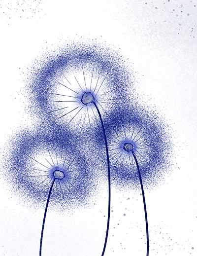 Navy blue abstraction alcoholink brush branding dandelions design eco friendly illustration navy blue trendy