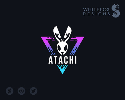 ATACHI antlers branding bunny design jackalope logo vector