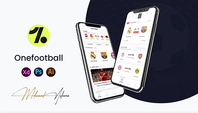 onefootball design illustration illustrator logo photoshop protopie ui ux wireframe xd design