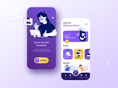 E-learning Mobile App Design clean mobile e learning edtech education education app exploration fig figma modern design online course online learning online school ui ui design