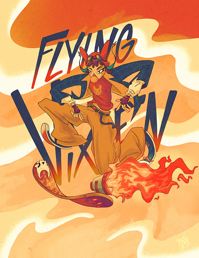 Flying Vixen book cover branding cover art design graphic design graphic novel illustration illustrator typography