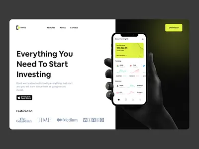 Stock Investment Landing Page buy stocks darkmode design designer investment landing landing page product design stock stock investment stock investment landing page stock investment website stock website uidesign uidesigner uiux uiuxdesign web website website design