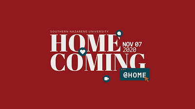 Homecoming @ Home branding event graphic design homecoming illustration logo marketing online postcard vector