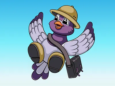 Pip bird carrier courier cute delivery email flying mail notification pigeon postal