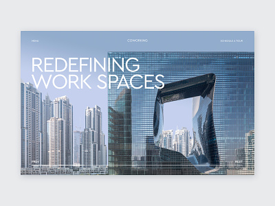 Design for Coworking in Dubai building coworking design dubai landing modern space typography ui ux web website zaha hadid