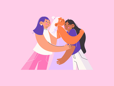 Best friends 2d illustration best friends flat flat girls flat illustration friends friendship girls girls illustration minimalism people