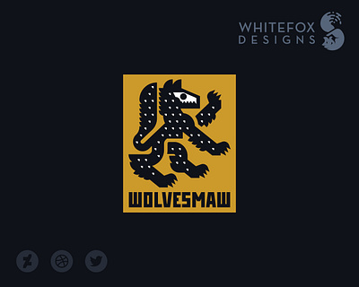 WOLVESMAW branding design heraldic logo skull vector wolf