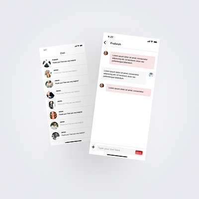 UI design for Chat Application application chat application design mobile application ui ux