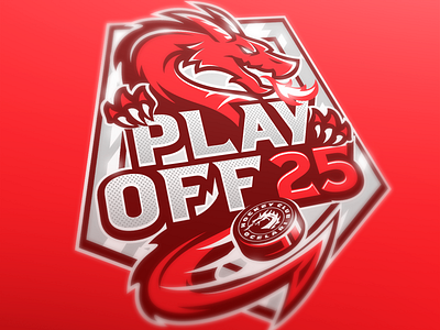 Play Off 2025 - HC Oceláři Třinec. czech dragon fire gaming graphic design hockey illustration logo playoff playoffs puck shield sport sportlogo team trinec