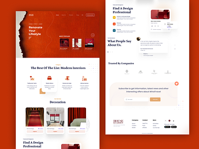 House & Garden Home Decor | Website Redesign UI/UX branding decor decoration design ecommerce furniture garden home interior design landing page minimal mockup real estate red redesign ui ux website