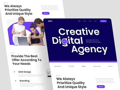 Goba - Creative Agency Landing Page agency agency landing page agency website clean creative creative agency digital fun goba landing page simple studio ui ui design web web design website website design