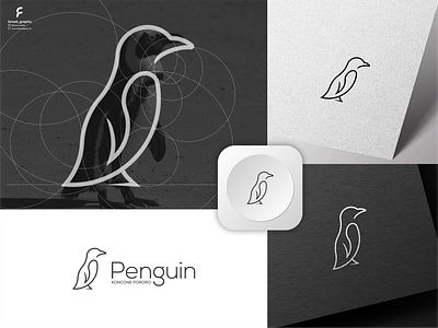 Penguin Logo animals awesome bird branding clean corporate branding design graphic design grid illustration logo logodesign minimal modern penguin simple vector