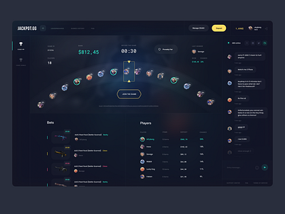 CS:GO Roulette app cs:go dark game graphic roulette ui ux web