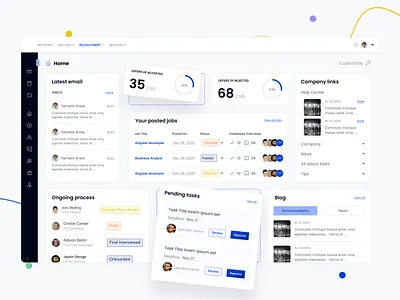 Dashboard | Recruitment Platform career crm dashboard hire hiring hiring platform illustration job portal portal recruitment ui uiux ux web web service webdesign