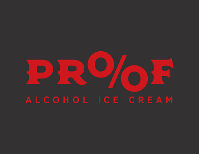 PROOF Logo alcohol ice cream identity logo