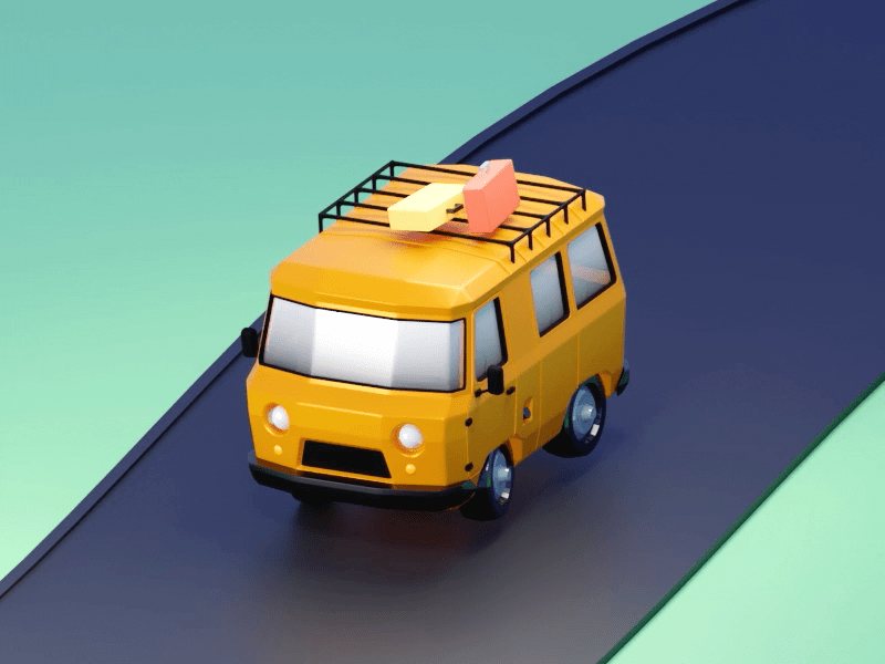 Yellow trip 3d animation blender design graphic design