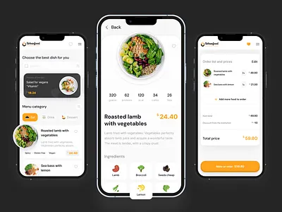 Restaurant app concept food minimal mobile app product ui