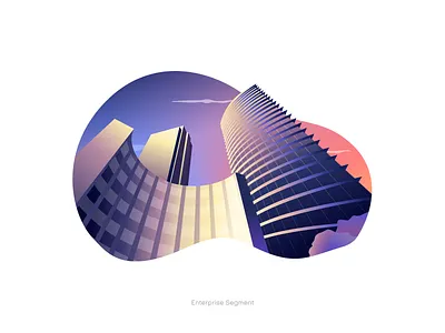 Under & Between building city enterprise figma gradient illustration office poster skycraper street vector window work