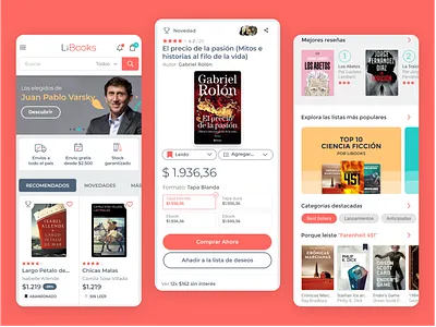 Books ecommerce book clean e commerce ecommerce mobile orange ui web
