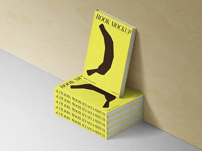 Hard Cover Book Mockups By The Wooden Wall V1 Isometric stationery mockups