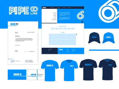 Pipe Co Brand design. brand brand design branding business card cap company design digital 2d graphic design identity logo pipeline simple design t shirt ui web design