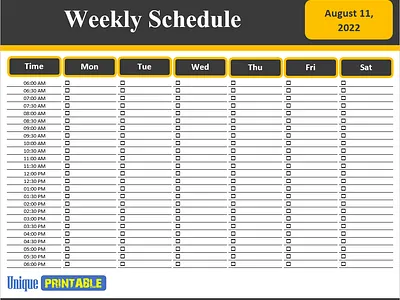 Hourly Weekly Schedule Template Free Download design editable template editable templates free template free templates graphic design printable template printable templates schedule template template templates weekly planner weekly schedule template work schedule template