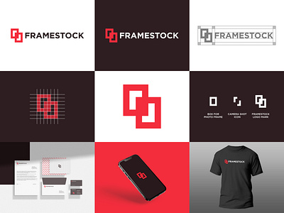 FRAMESTOCK - Logo Design Concept brand identity branding camera concept connect creative designer portfolio designs frame illustration logo logo designer microstock modern shot simple square stock unique website