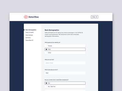 DetectNow: Covid-19 detecting AI & deep learning tool ai clean coronavirus covid covid 19 deep learning figma forms health landing page medical modern platform tool ui ui design upload user interface ux web