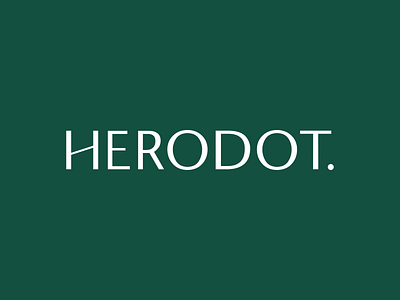 Herodot Logo Design, Branding, Visual Identity brand brand identity branding classic flat design font green identity logo logo mark logodesign logofolio logotype minimal minimalist logo modern logo symbol timeless typography vector