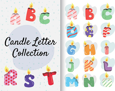 Candle letter collection birthday branding candle font graphic design illustration letter