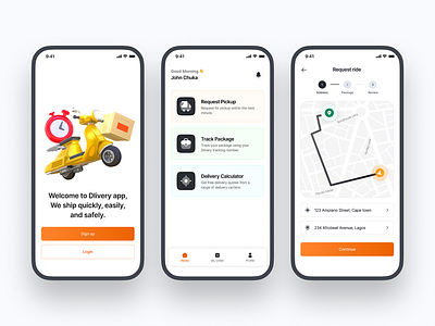 Dlivery app delivery app design logistics app package shipping app ui