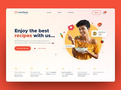 Mambeno Website design landing page site ui uiux ux website